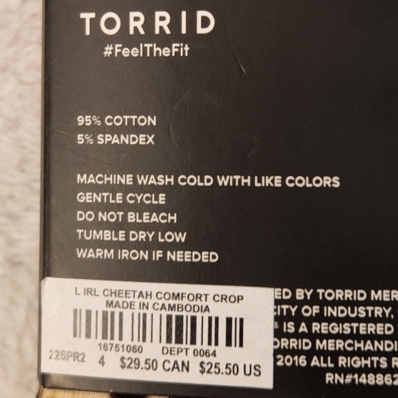❤️NWT VINTAGE TORRID LEGGING - CROP - COMFORT WAIST - CHEETAH PRINT - PLUS SIZE - Picture 9 of 9